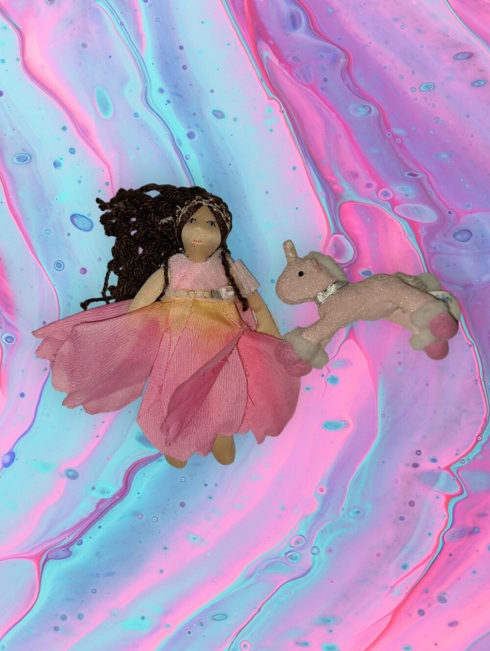 Fairy finger puppet & tiny unicorn